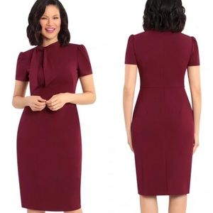 Maggie London burgundy tie front dress